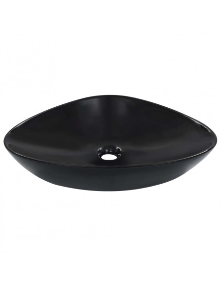Lavandino 58,5x39x14 cm in Ceramica Nero