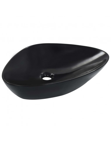 Lavandino 58,5x39x14 cm in Ceramica Nero