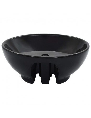 Lavandino con Troppopieno 46,5x18 cm in Ceramica Nero
