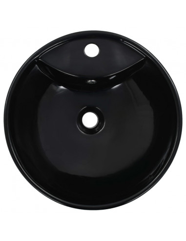 Lavandino con Troppopieno 46,5x18 cm in Ceramica Nero