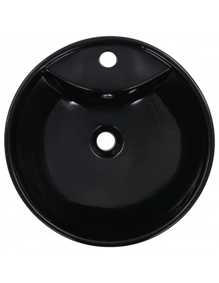 Lavandino con Troppopieno 46,5x18 cm in Ceramica Nero
