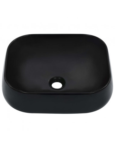 Lavandino 44,5x39,5x14,5 cm in Ceramica Nero