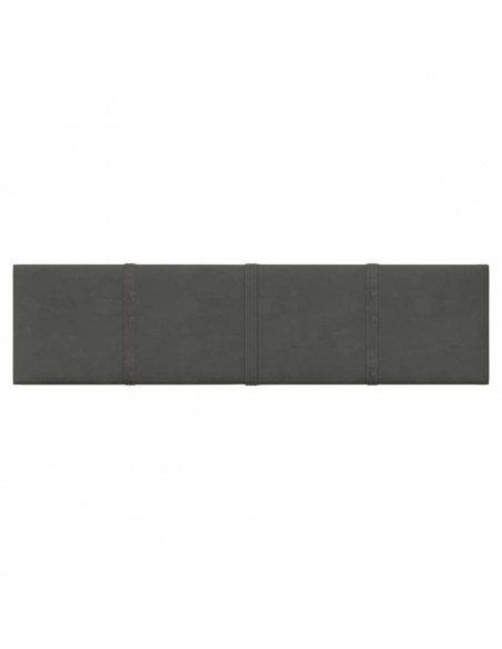 Pannelli Murali 12 pz Grigio Scuro 60x15 cm Velluto 1,08 m²