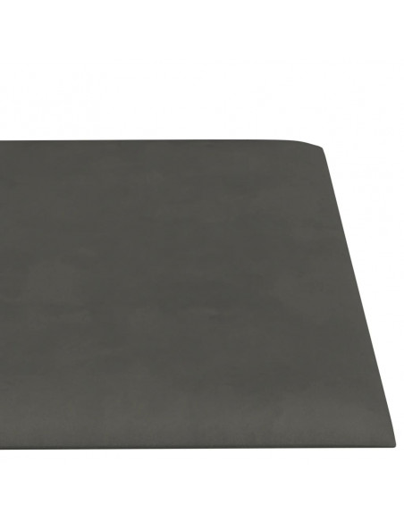 Pannelli Murali 12 pz Grigio Scuro 60x15 cm Velluto 1,08 m²
