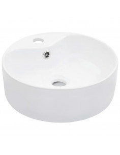 Lavandino con Troppopieno 36x13 cm in Ceramica Bianco 2