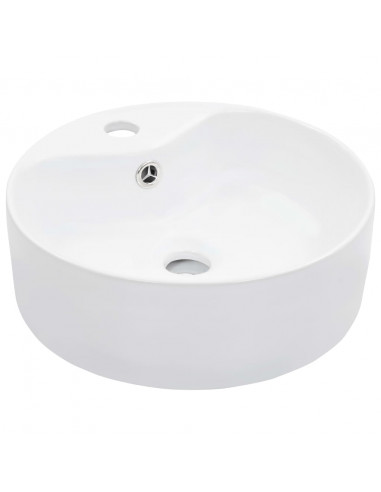 Lavandino con Troppopieno 36x13 cm in Ceramica Bianco