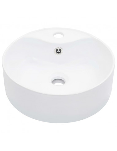 Lavandino con Troppopieno 36x13 cm in Ceramica Bianco