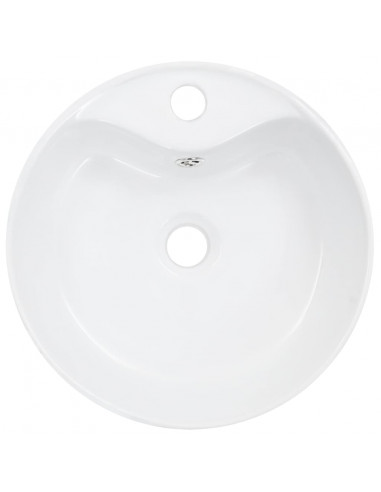 Lavandino con Troppopieno 36x13 cm in Ceramica Bianco