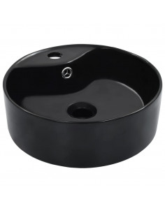 Lavandino con Troppopieno 36x13 cm in Ceramica Nero 2