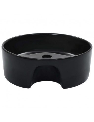 Lavandino con Troppopieno 36x13 cm in Ceramica Nero