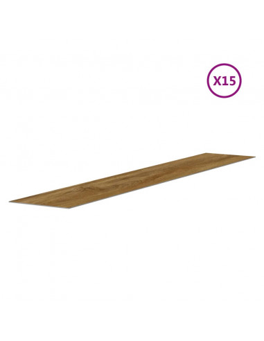 Pannelli da Parete Effetto Legno Marrone PVC 2,06 m²