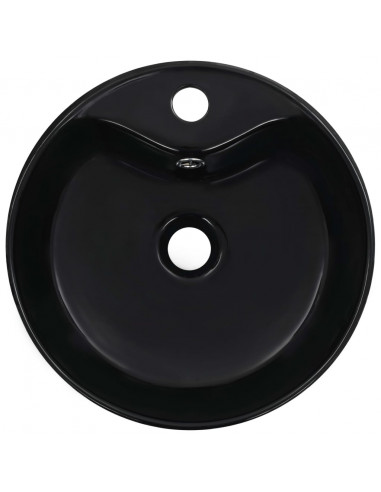 Lavandino con Troppopieno 36x13 cm in Ceramica Nero