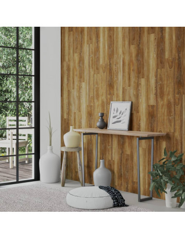 Pannelli da Parete Effetto Legno Marrone PVC 2,06 m²