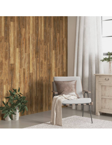 Pannelli da Parete Effetto Legno Marrone PVC 2,06 m²