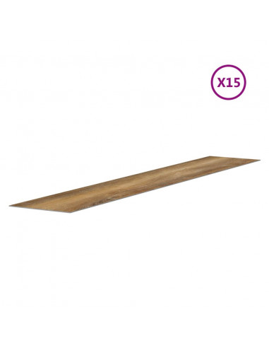 Pannelli da Parete Effetto Legno Marrone PVC 2,06 m²