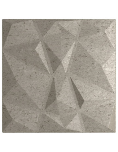 Pannelli Murali 24 pz Grigio Cemento 50x50 cm XPS 6 m² Diamante
