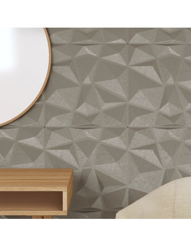 Pannelli Murali 24 pz Grigio Cemento 50x50 cm XPS 6 m² Diamante