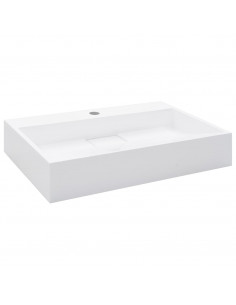 Lavandino 60x38x11 cm Blocco in Marmo/Minerale Bianco 2