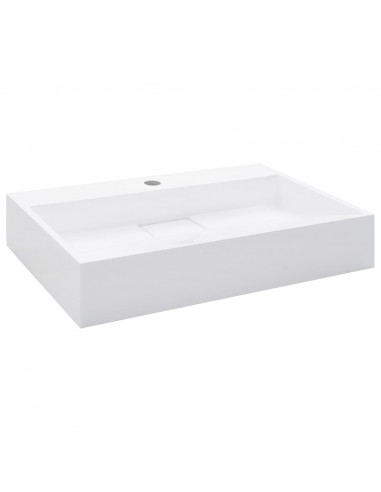 Lavandino 60x38x11 cm Blocco in Marmo/Minerale Bianco