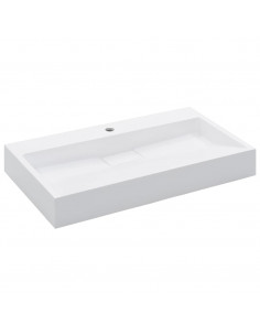 Lavandino 80x46x11 cm Blocco in Marmo/Minerale Bianco 2