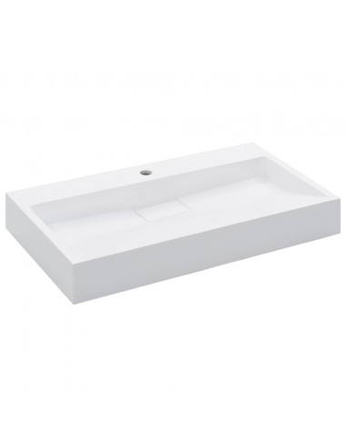 Lavandino 80x46x11 cm Blocco in Marmo/Minerale Bianco
