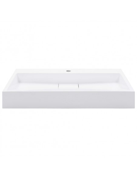 Lavandino 80x46x11 cm Blocco in Marmo/Minerale Bianco