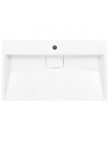 Lavandino 80x46x11 cm Blocco in Marmo/Minerale Bianco
