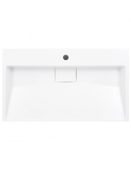 Lavandino 80x46x11 cm Blocco in Marmo/Minerale Bianco
