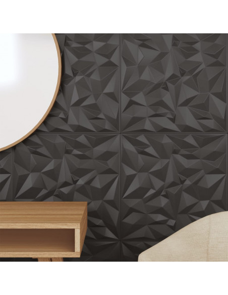 Pannelli Murali 24 pz Neri 50x50 cm XPS 6 m² Ametista