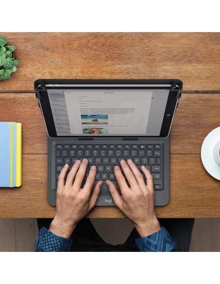 Logitech Universal Folio Cover iPad o Tablet con Tastiera Bluetooth Wireless, Per la maggior parte dei tablet da 9-10", iOS, ‎