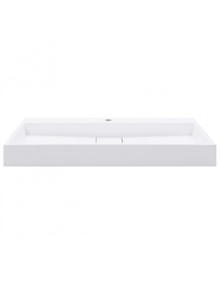 Lavandino 100x46x11 cm Blocco in Marmo/Minerale Bianco