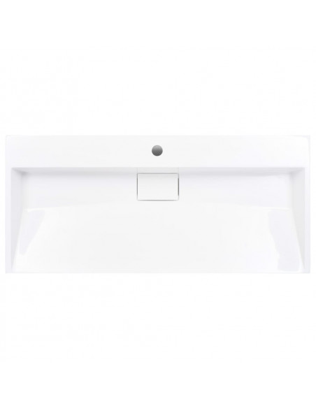 Lavandino 100x46x11 cm Blocco in Marmo/Minerale Bianco