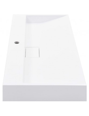 Lavandino 100x46x11 cm Blocco in Marmo/Minerale Bianco