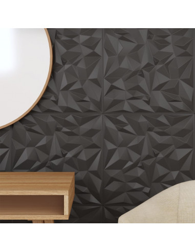 Pannelli Murali 12 pz Neri 50x50 cm XPS 3 m² Ametista