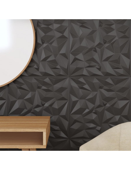 Pannelli Murali 12 pz Neri 50x50 cm XPS 3 m² Ametista