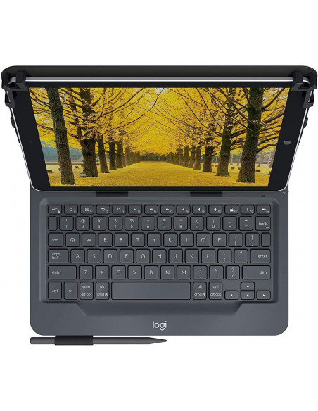 Logitech Universal Folio Cover iPad o Tablet con Tastiera Bluetooth Wireless, Per la maggior parte dei tablet da 9-10", iOS, ‎