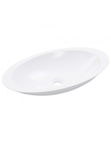 Lavandino 59,3x35,1x10,7 cm Blocco in Marmo/Minerale Bianco