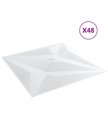 Pannelli Murali 48 pz Bianchi 50x50 cm XPS 12 m² Stella