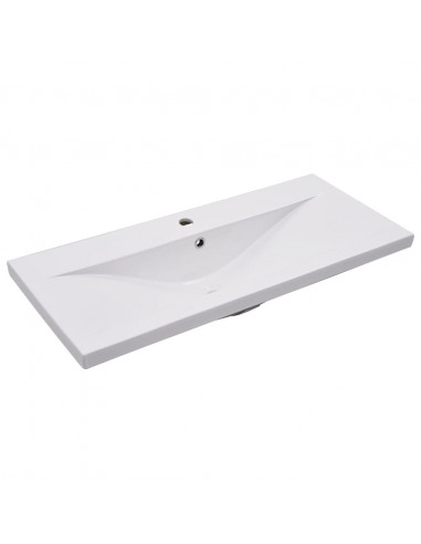 Lavabo da Incasso 91x39,5x18,5 cm in Ceramica Bianco