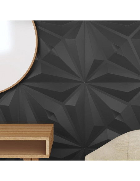 Pannelli Murali 12 pz Neri 50x50 cm XPS 3 m² Stella