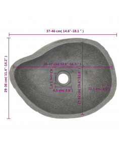 Lavandino in Pietra di Fiume Ovale 37-46 cm 2