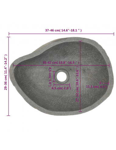 Lavandino in Pietra di Fiume Ovale 37-46 cm