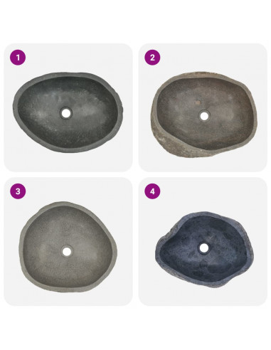 Lavandino in Pietra di Fiume Ovale 45-53 cm