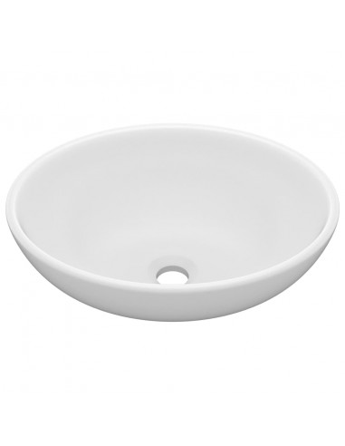 Lavandino Lusso Ovale Bianco Opaco 40x33 cm in Ceramica