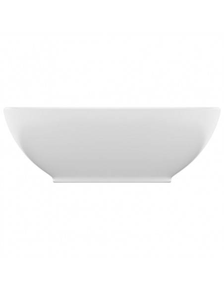 Lavandino Lusso Ovale Bianco Opaco 40x33 cm in Ceramica