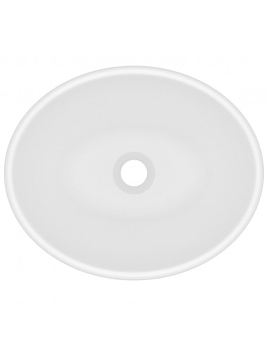 Lavandino Lusso Ovale Bianco Opaco 40x33 cm in Ceramica
