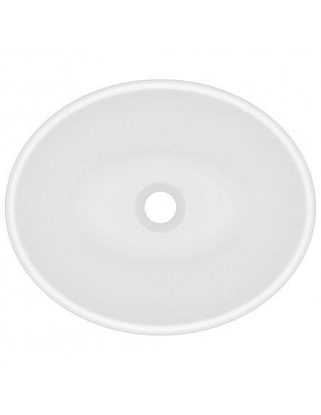 Lavandino Lusso Ovale Bianco Opaco 40x33 cm in Ceramica