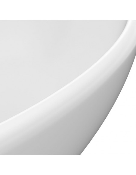 Lavandino Lusso Ovale Bianco Opaco 40x33 cm in Ceramica