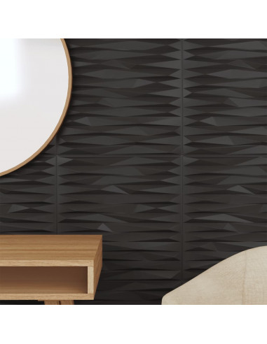 Pannelli Murali 24 pz Neri 50x50 cm XPS 6 m² Pietra