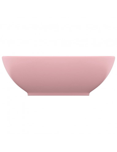 Lavandino Lusso Ovale Rosa Opaco 40x33 cm in Ceramica